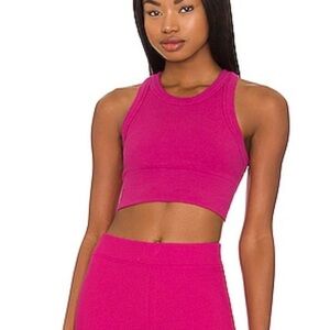 ALO Seamless Delight High Neck Bra in Magenta Crush
